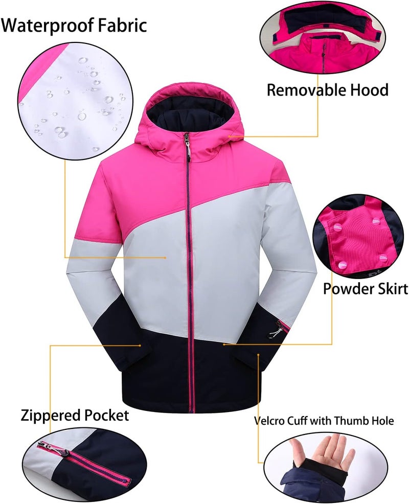 PHIBEE Store Girls' Sportswear Waterproof Windproof Snowboard Ski Jacket - Image 4